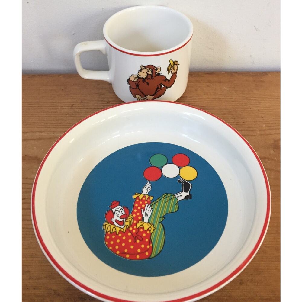 Vtg International China Barnums Animal Crackers Circus Nabisco Plate Cup Mug Set